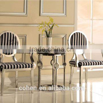 New Design Round Marble Top Silver Hotel/living Room Furniture Side/corner Table Set photo-3