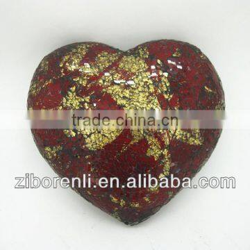 Gift Set Crackle Mosaic Iridescent Glass Hearts photo-3