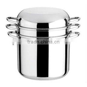 stainnless steel 18/8 steamer pot with Mirror polish & Two-double layer