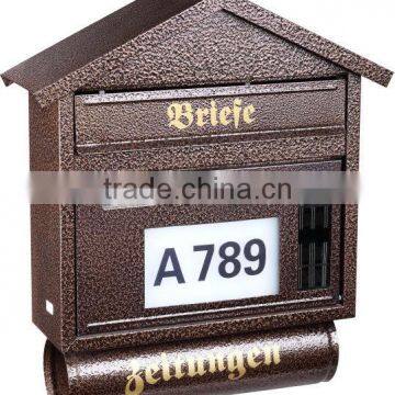 solar metal lighted mailbox with address number light