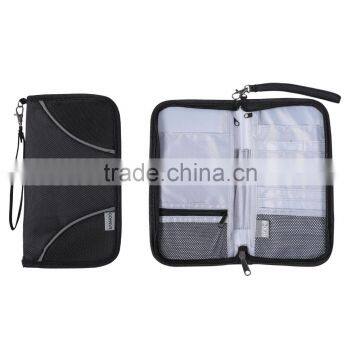 Fashion Nylon travel multifunction rfid passport holder