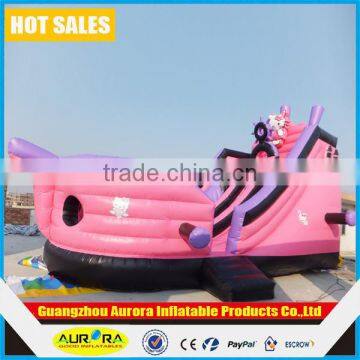 PVC inflatable hello kitty boat for kids jumping