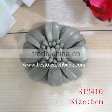 5CM Italy style new custome cheap wholesale leather flower for shoes decoration