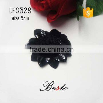 Black attractive new custom leather daisy flowers for shoes accessories