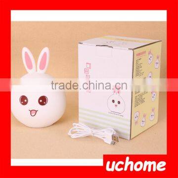 UCHOME Touch Sensor Silicone Rabbit LED Night Light 7 Color Changing Kids Lamp photo-6