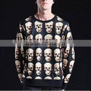 Men's full body death's-head human skull fleece shirt