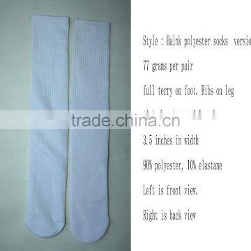 100 polyester socks sublimation blank polyester socks