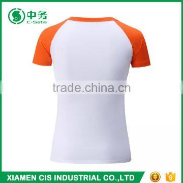 2017 New Design 200gsm Lycra Cotton Short Sleeve White T Shirt for Women photo-6