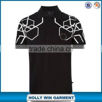 Popular custom design hexagonal print polo price shirt China