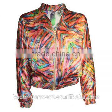 2015 Trendy Color Sublimation Jacket Zipper Up Jacket for Women