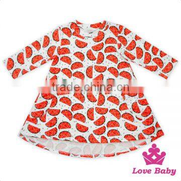Lovely Children Dress Printed Long Sleeve Short Front Long Behind With 2 Pockets Latest Frock Designs photo-2