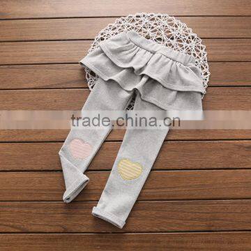 S32841W Cotton Leggings Girls Kids Lace Bow Skinny Trousers Children's Korean Bow Pants photo-4