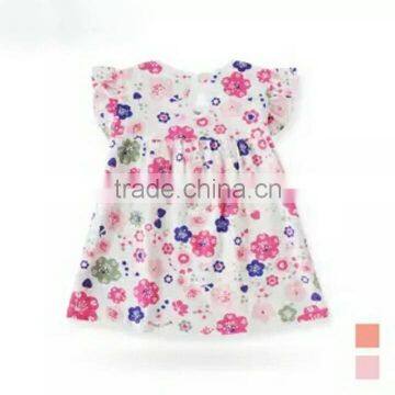 Wholesale Children Frocks Designs Sleeveless Flower Baby Girls Dress With Bowknot photo-3
