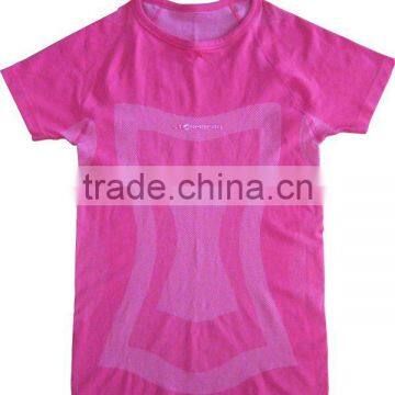 ladies sport wear seamless short sleeve T-shirts