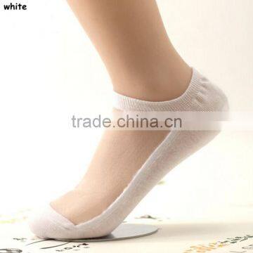 Women Lace Ankle Sock Soft Comfy Sheer Silk Cotton Elastic Mesh Knit Trim Transparent Ankle Socks photo-3