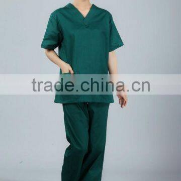 Polyester/Cotton Blue V-Neck Hospital Uniform Scrubs