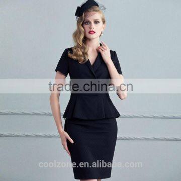 Women Summer Two Pieces Short Sleeve Blazer and Skirt Set Women Office Business Suit photo-4