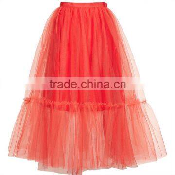 2017 OEM Spring Red Flowy Giant Tutu Tulle Below The Knee Skirts photo-6