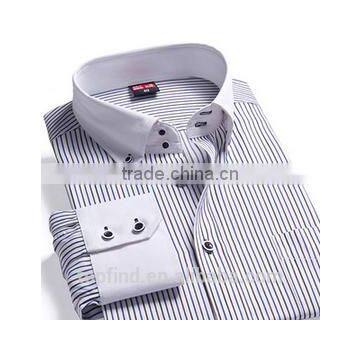 Latest Shirt Designs for Men 2015 Long Sleeve Stripe Casual Business Man Shirt photo-4