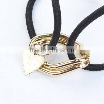 Hair Accessories Custom Elastic Heart Black Metal Hair Tie photo-2