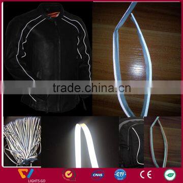 fashionable design high visibility Black 3M Reflective Piping for wintbreaker