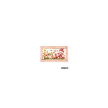 KEC Cross Image Five well-being of Piglets and Pigs Have to Live with Her Mother Cross Stitch P09042309