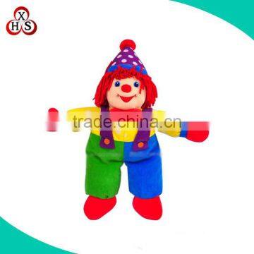 Cute sitting soft stuffed plush fabric clown doll