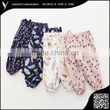 Summer Girl Children Anti-Mosquito Pants Cotton Linen Baby Bloomers