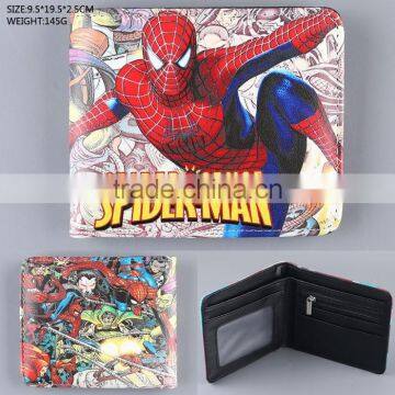 Cheapest High Qulaity Purse America Movie Spider Man Anime Cartoon PU Wallets