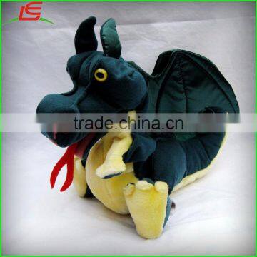 Hot Sell Plush Emerald Green Full Body Baby Dragon Puppet