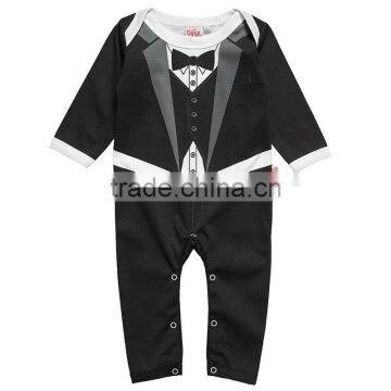 toddler business uniform design long sleeve baby boy romper