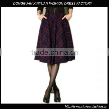 Custom Designer Party Wear Plaid Elegant Skirts Ladies Cotton Long Skirts