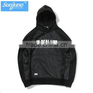 Cut And Sew Hoodie Two Tone Print Long Sleeve Hoodie