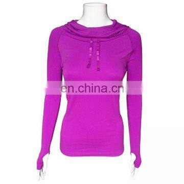 Breathable Dry Quick Hooded Yoga Shirts For Women Long Sleeve Professional Sports Running Tess Gym Fitness Workout Training Tops photo-4