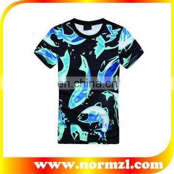 New Stylish Fish Pattern Slim Fit Blank T-Shirt