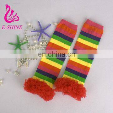 Baby Knee Pad Kids Socks Leg Warmers Kneepad Protector Rainbow Striped newborn leggings