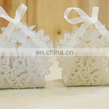 Butterfly Hollow Wedding Favour Box With Organza Ribbon Birthday Party Candy Boxes photo-2