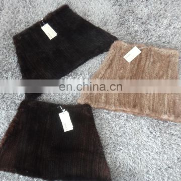 knitted mink fur tube cape for women