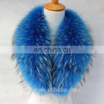 High quality colorful real raccoon fur collar