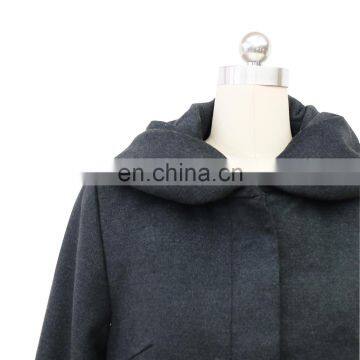 Women Winter Warm Turn-down Collar Long Woolen Trench Coat photo-4
