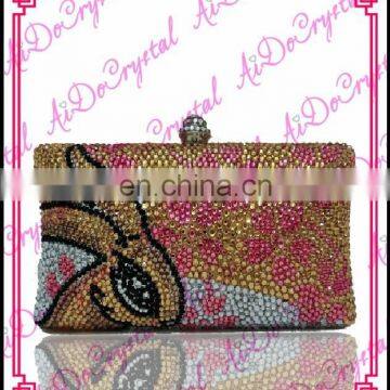 Aidocrystal handmade gold rabbit pattern laides clutch handbag and matching shoes set for wedding party