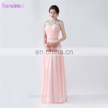 Light Pearl Pink Chiffon Prom Dresses With Spaghetti Strap Floor Length Sheer Illusion Long Formal Prom Gown