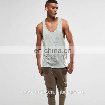 Men Printed Longline Sweat Sleeveless T-shirts Vest photo-3