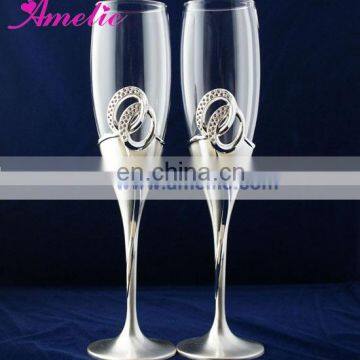 A8122 Wholesale Glass Ring Decorative Champagne Flutes