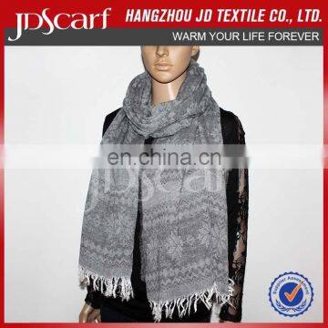 Factory directly wholesale scarf, snowflake jarquard scarf TDV-010 hevy weight scarf for lady