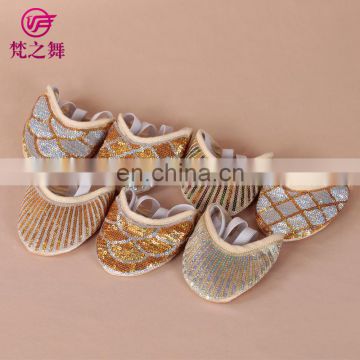 X-8054 Fashion performance full sequins half sole belly dance shoes