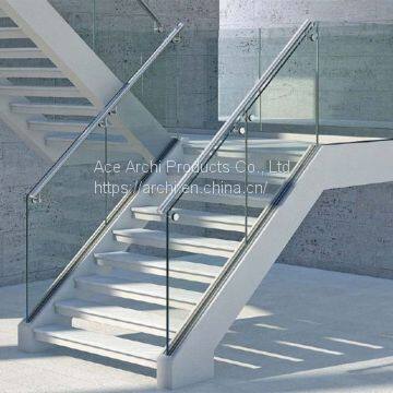 Indoor Stair U Channel Balustrade Aluminum Glass Railing photo-3