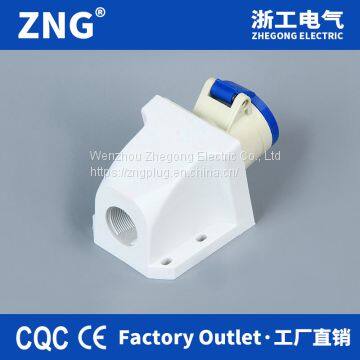 16A 230V 3 Pin Surface Mounting Industrial Socket IP44, Wall Mounted Industrial Power Socket 16A 2P+PE photo-2