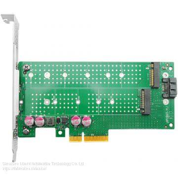 Linkreal PCIe M.2 NVMe Adapter PCIe x4 to 2 port M.2 NVMe SSD NGFF Expansion Card
