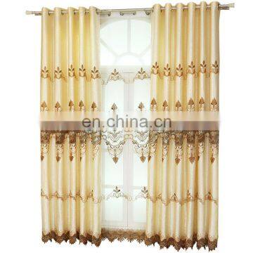 Europe Type New Yellow White Hollow Out Embroider Curtain 50% Blackout photo-5